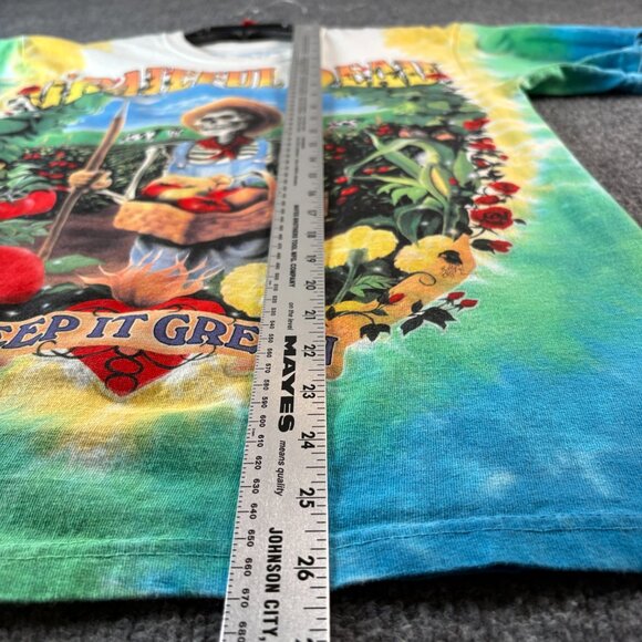 Vintage Liquid Blue Grateful Dead Men's M Keep It Green Tie Dye Skeleton 1998 - Picture 7 of 8